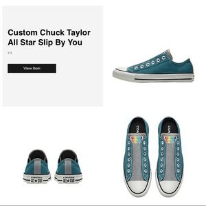 Woman’s converse slip on custom design size 9.5 like New